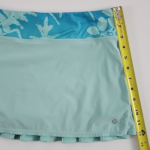 Lululemon Speed Skirt Skort Aruba Frisbee Sunset Floral Blue Aquamarine Size 6 - Picture 13 of 13